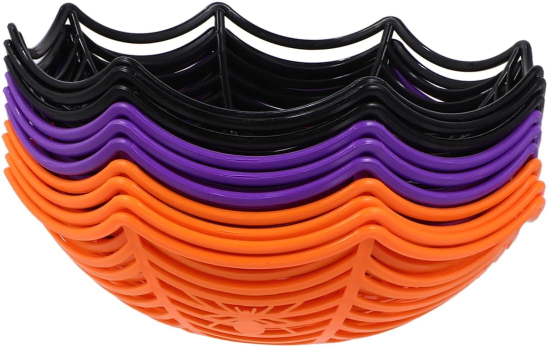 VOSAREA 10pcs Halloween Fruit Basket Tabletop Serving Tray