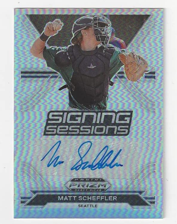 Matt Scheffler Signing Sessions Autographed Collectible Baseball Card - 2021 Panini Prizm Draft Picks Baseball Card #SS-MS (Mariners) Free Shipping