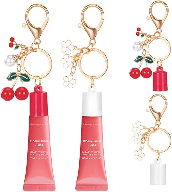 Hroatpk Lip Gloss Keychain for LANEIGE 0.35 Oz Lip Balm, Lipgloss Holder Keychain Cap No Lip Balm Include