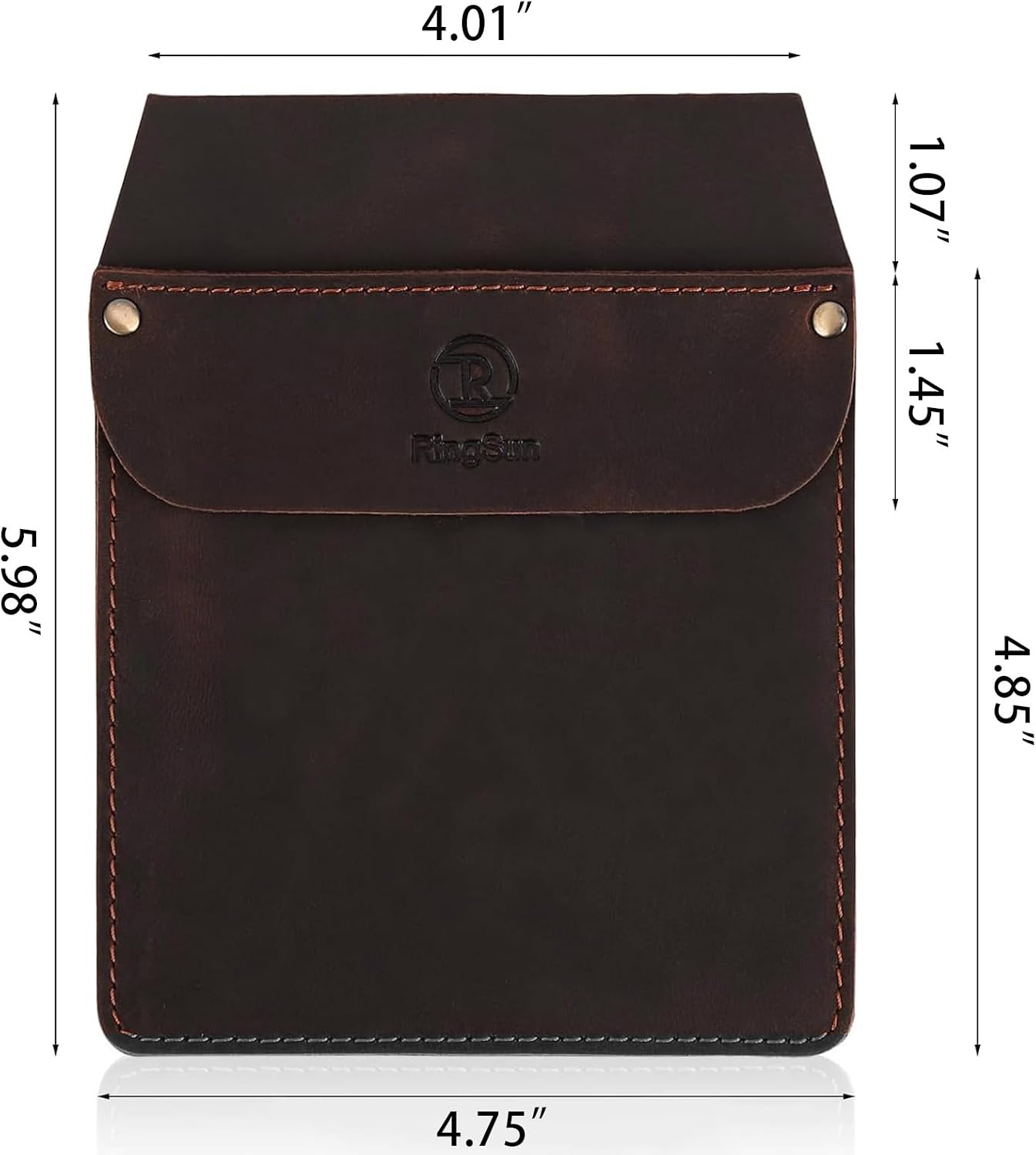 RingSun Genuine Leather Pocket Protector for Men for Tools Pens, Handmade Durable Jeans Shirts Pocket Tool Pouch, Update image 2
