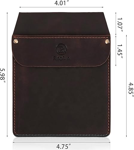 Vista 30 de RingSun Protector de bolsillo de cuero genuino para hombres, bolsa de herramientas duradera, protector de camisas de jeans para herramientas