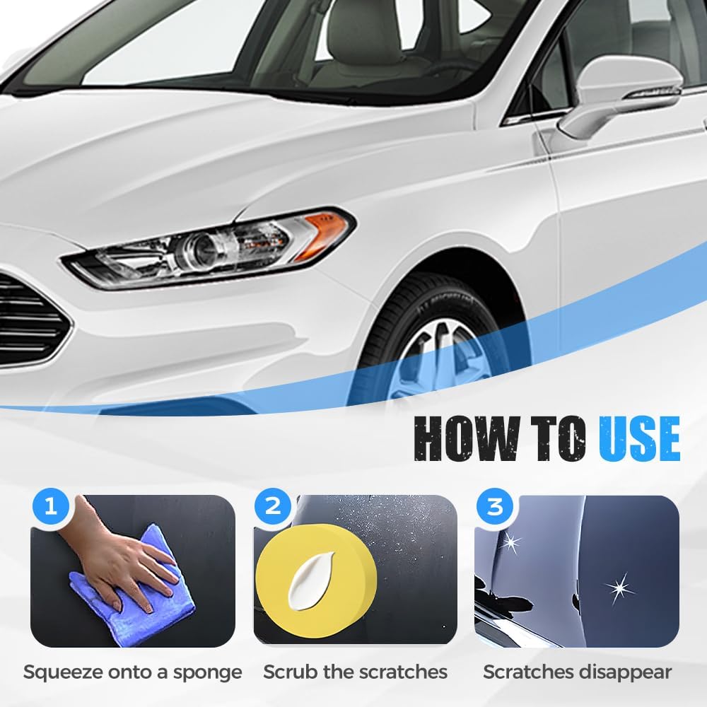 Car Scratch Removal Wax, 2026 Upgrade Scratch Remover for Vehicles, Car Scratch Repair Paste with Sponge, Car Polishing Wax Scratchs Remover Cars Paint Scratchs Repair Kit for Deep Scratches (1 Pack) - Image 4