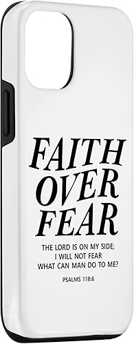 Vista 69 de Funda para iPhone 12 Pro Max Faith Over Fear Bible Verse Christian Religious Men Women
