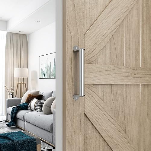 Miniatura 3 de JUBEST Tirador de mango de tubo de montaje lateral de acero inoxidable de 10 "para puertas corredizas de bolsillo de puerta de granero manijas