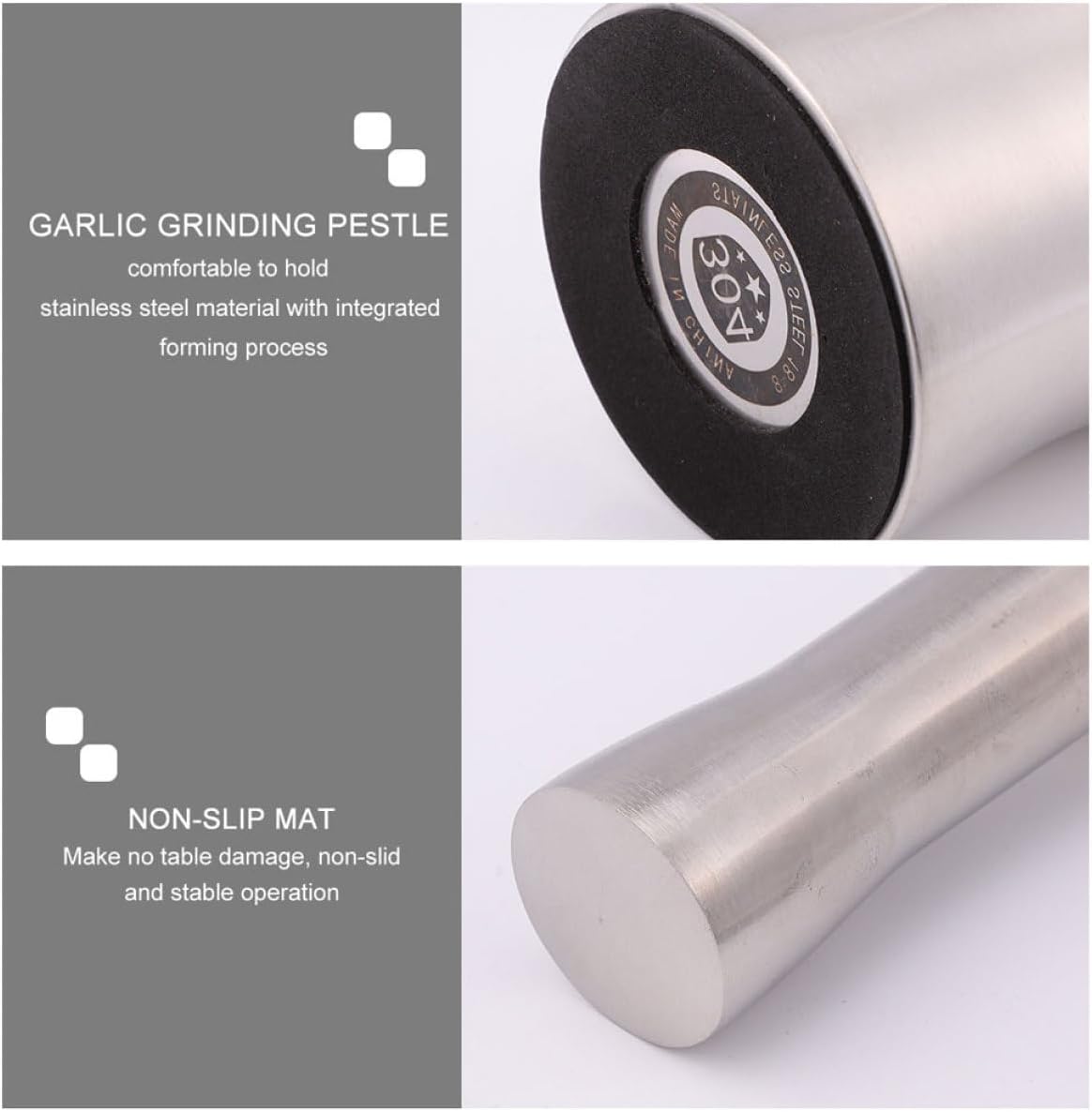 Garlic Masher with Silicone Lid Ergonomic Garlic for Easy Preparation Kitchen Restaurant Material Silver