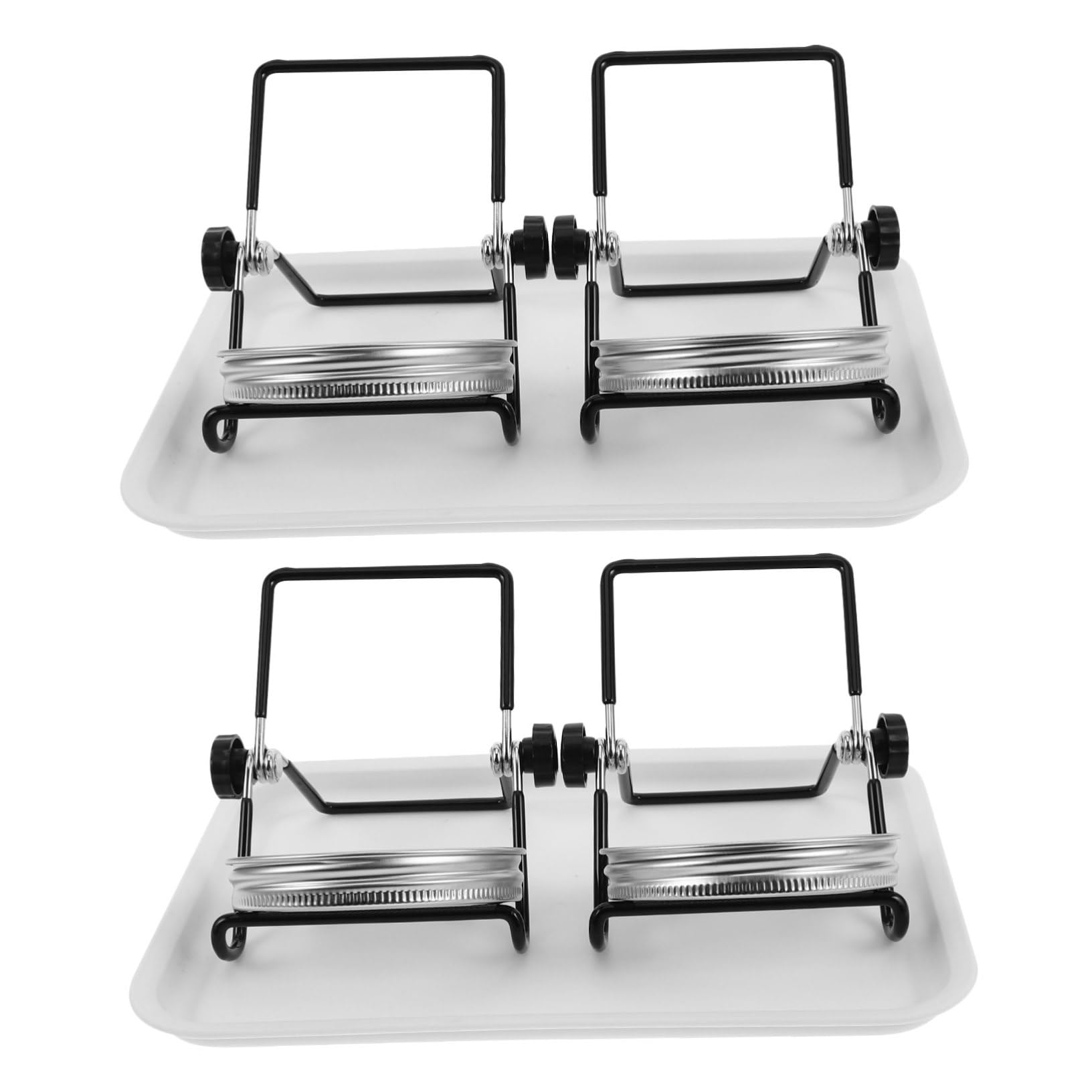 VANZACK 2 Juegos Kit de Germinación de Brotes con Tapas de Malla de Acero Inoxidable y Soporte para Frascos de Boca Ancha Ventilación Óptima Bandeja Recogedora y Fácil Limpieza para