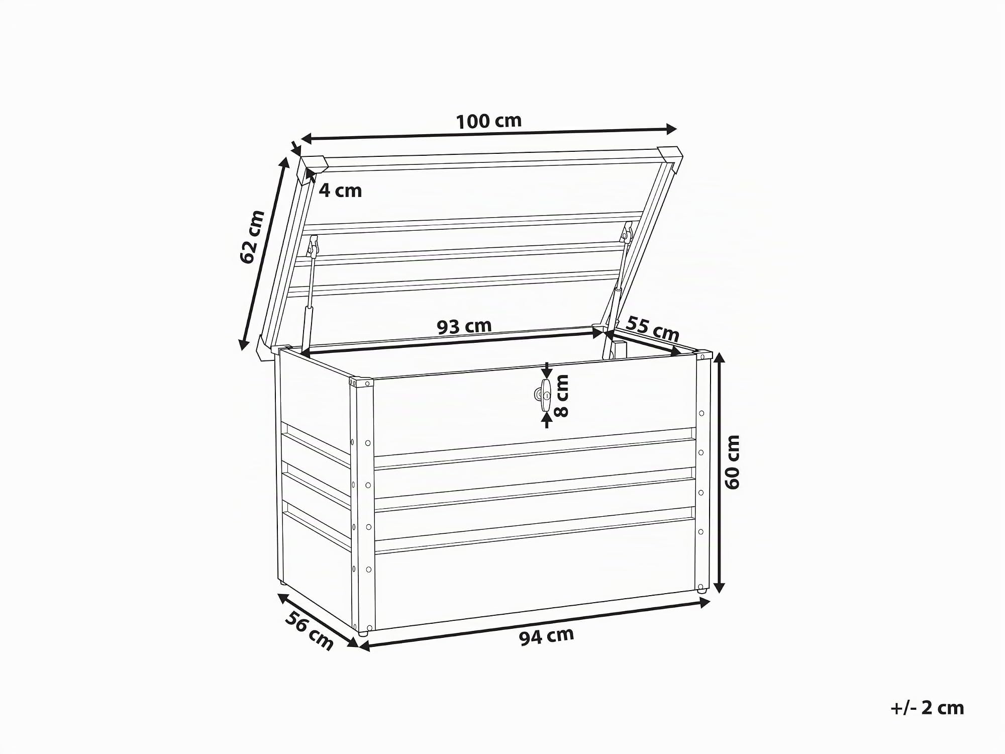 Beliani Caja de almacenamiento para exterior de acero galvanizado gris claro 300L Cebrosa