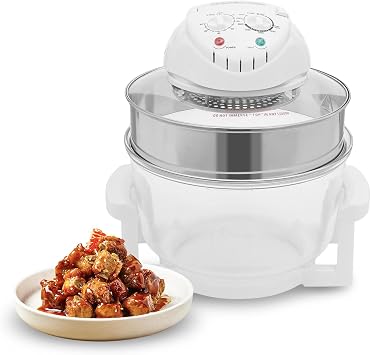 17L Turbo Air Fryer, Oil-Less Electric Grill Roaster Bake Cooker | Oil-Less Electric Grill Roaster Bake Cooker, Portable Glass Fryer, Multifunction Cooker 360 Hot Air Fry, for French Fries