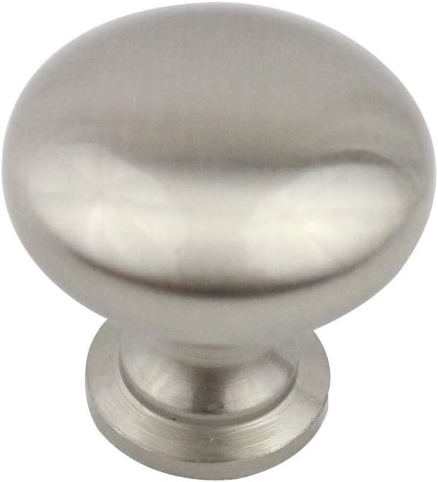 Formosa Design Hardware Brushed Nickel Cabinet Knobs Drawer Pulls (20 Pack, Mushroom Knob)
