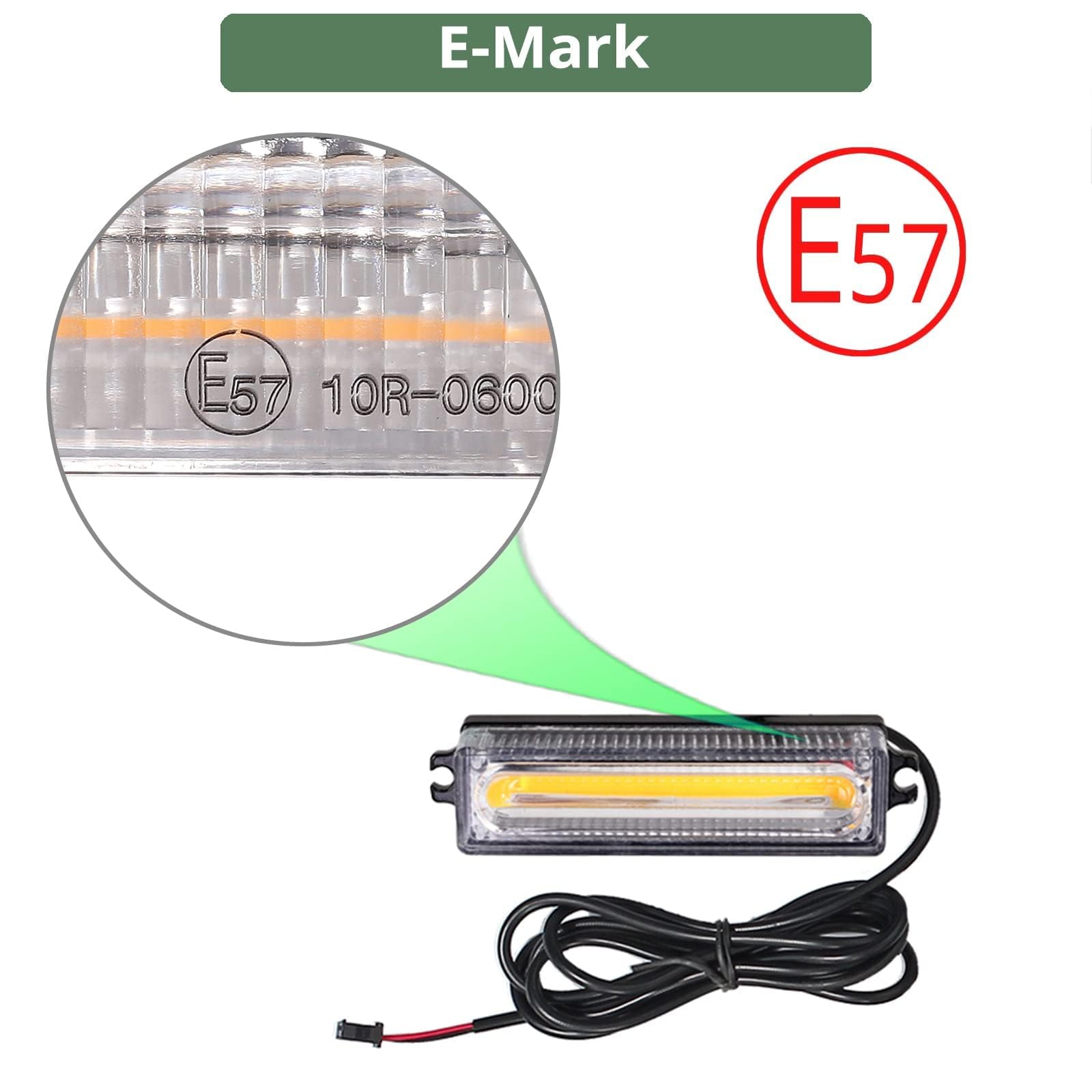 EYPINS 4 x światła do penetracji 9 cm COB 32 W, IP65, 12/24 V, pomarańczowe na gniazdku zapalniczki samochodowej, 18 trybów błysku, pilne ostrzeżenie o stroboskopowej przyczepie furgonetkowej,