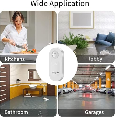 Emylo Water Leak Detector Wifi, 120Db Water Sensor For Leak Wifi With App Notification, Wifi Water Sensor Work With Tuya And Smart Life App For Kitchen, Bathroom, Warehouse, Laundry, Basement #TOP7