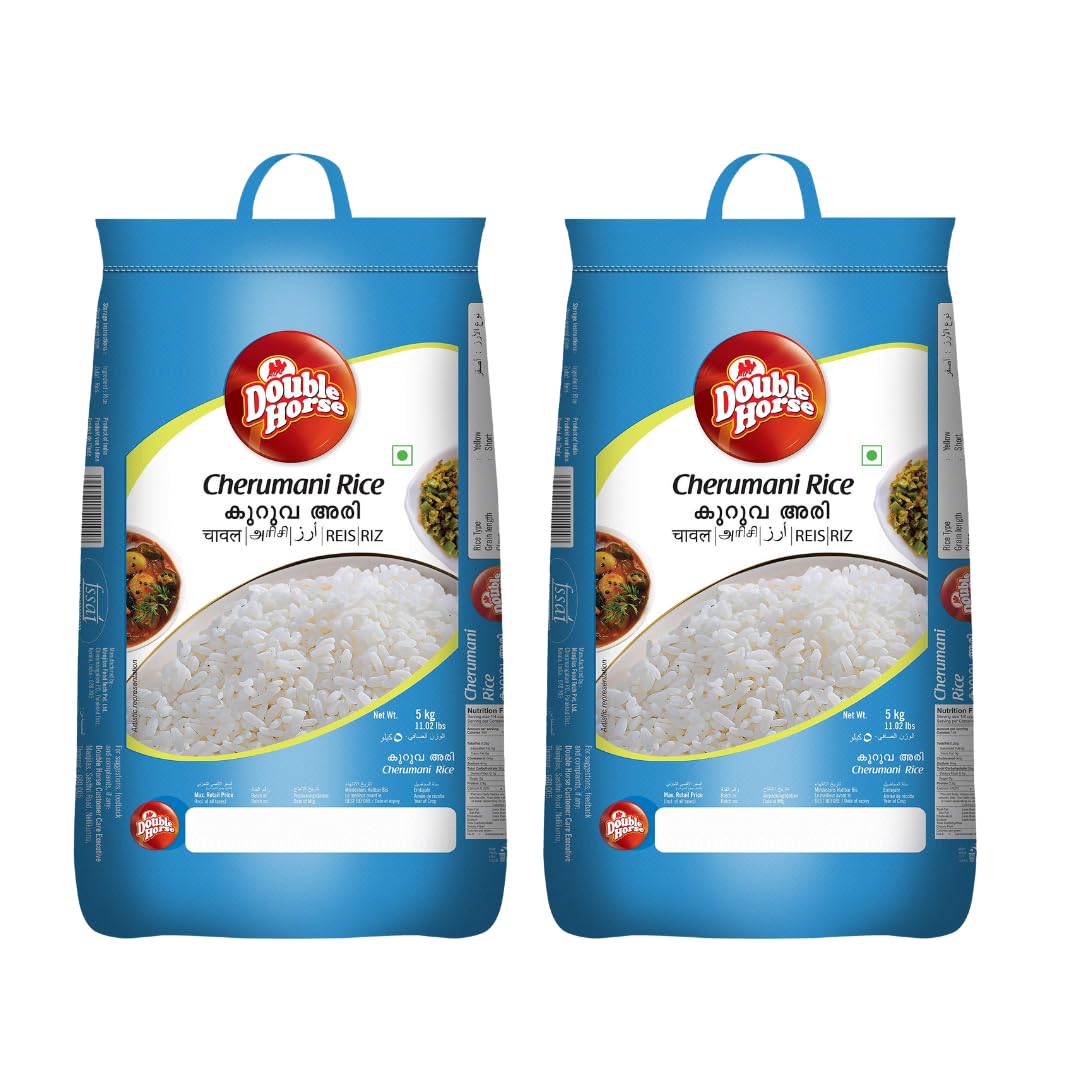 Double Horse Kuruva Rice 10Kg | Cherumani Rice |Gluten Free| White Rice | 100% Organic and Natural | Chotta saphed chaaval | Traditional kerala cherumani Rice | Export Quality (B0CFGZDFYB) Amazon Price History, Amazon Price Tracker