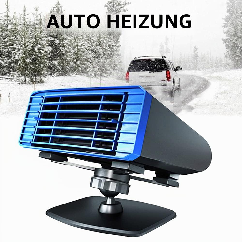 12V 150W Auto Heizlüfter Defroster, Riloer Tragbare Anti-Fog 2-In-1 Heizung/Kühlung Mini-Autoheizung, 360° Drehbare Windschutzscheibe Demister Fenster Lüfter, Auto Winter Windschutz Demister