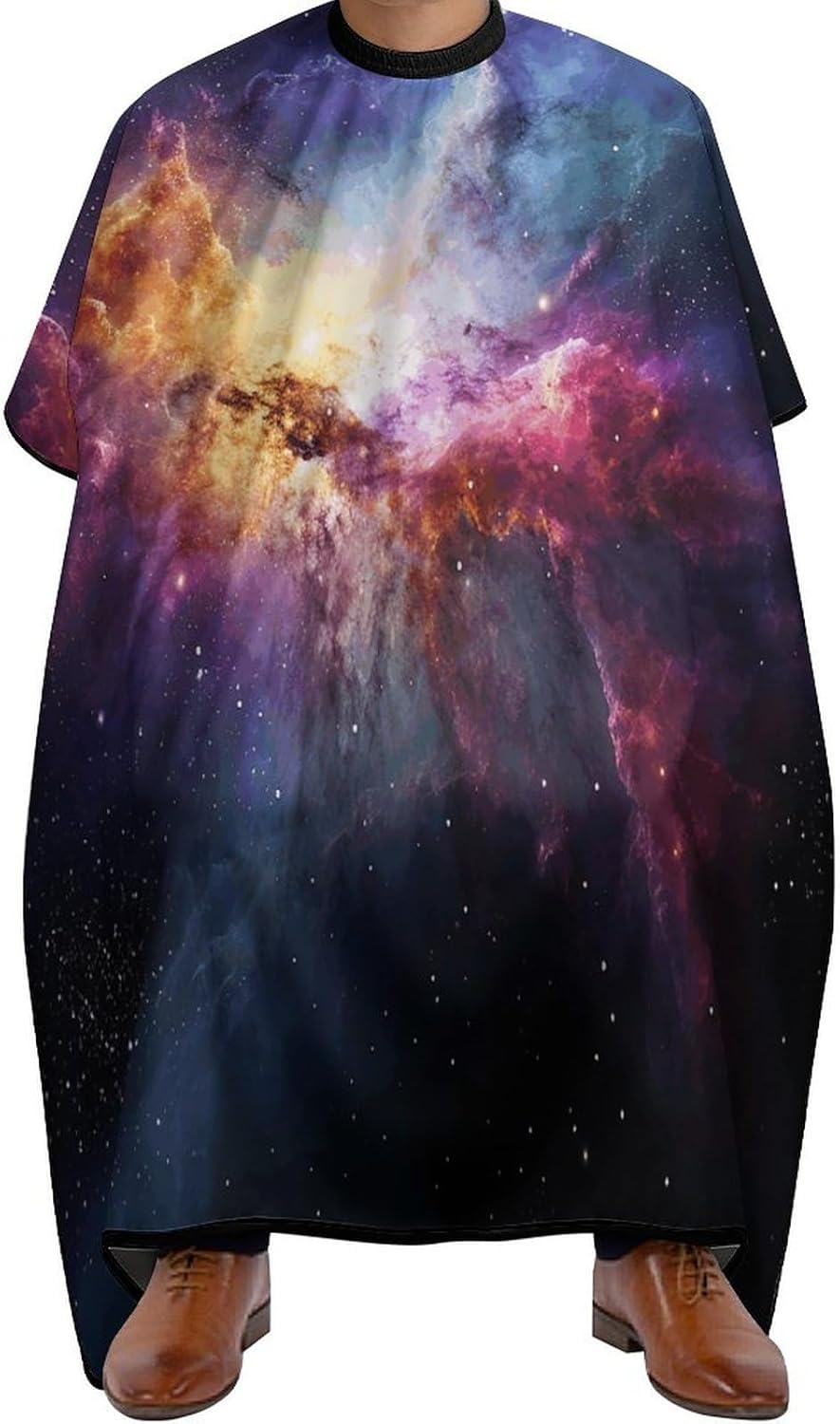 Nebula And Galaxy in The Universe Apron for Women Men,Barber Cape with Adjustable Snap Closure,Hair Cutting Cape,66.9 X 56.7 Inches for Hair Dye, Comb-out, Styling, Shampoo