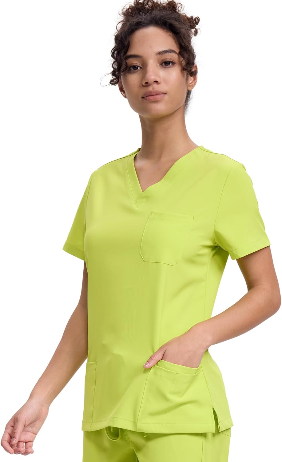 Scrubs for Women, Soft V-Neck Scrub Tops, Stretchy Medical Uniform with 4 Pockets, Breathable & Easy Care - Image 2