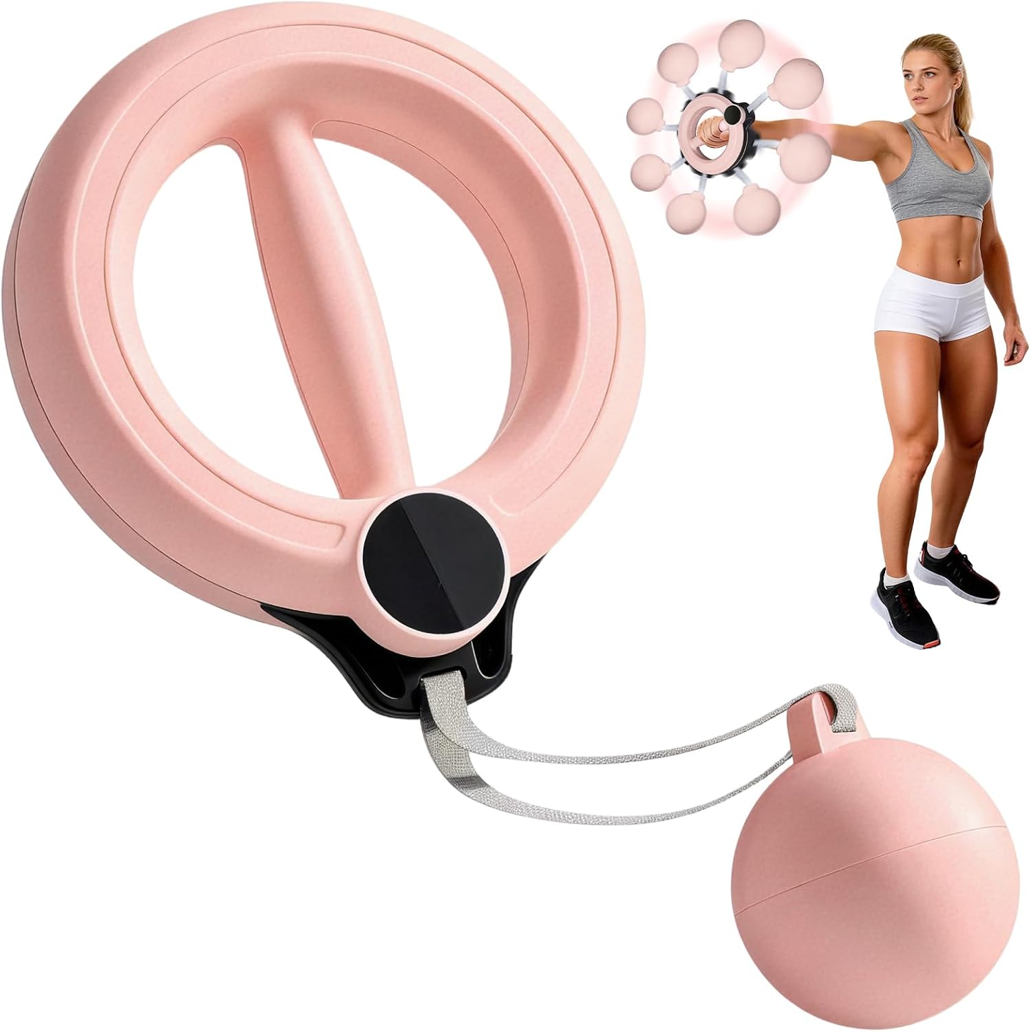 Infinity Hoop for Arm Trainer 360° Hand-Crank Forearm Trainer | Arm Workout Equipment for Women Men Shoulder Exercise Equipment Chest Trainer Arm Muscle UpperBody Training Fitness Equipment