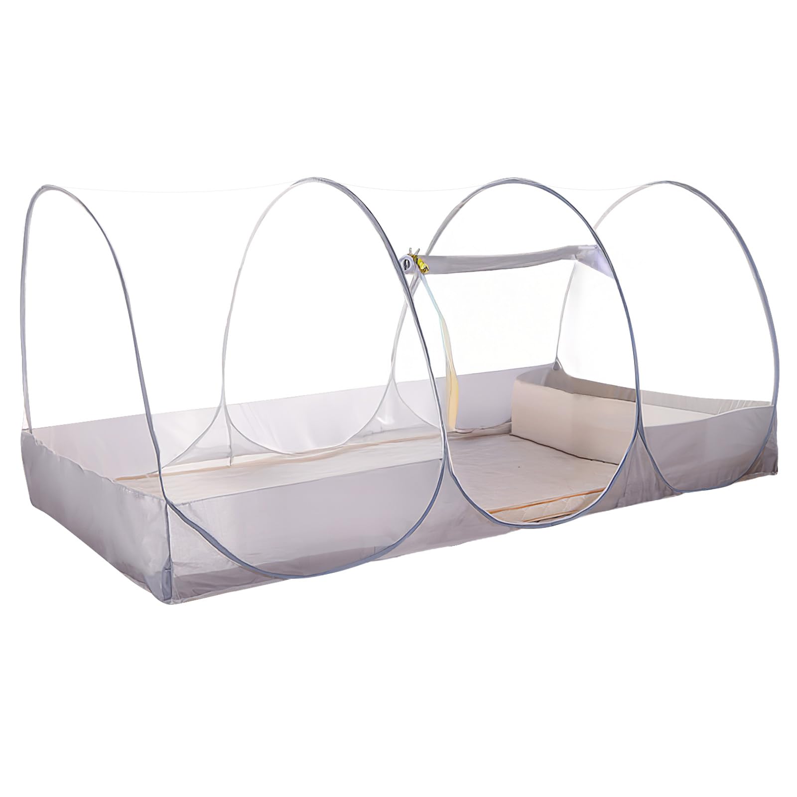 Moustiquaire pliable pop-up pour lit simple familial avec fermeture éclair, tente de camping portable, tente de moustique facile à installer pour la maison, le camping, les voyages, le dortoir