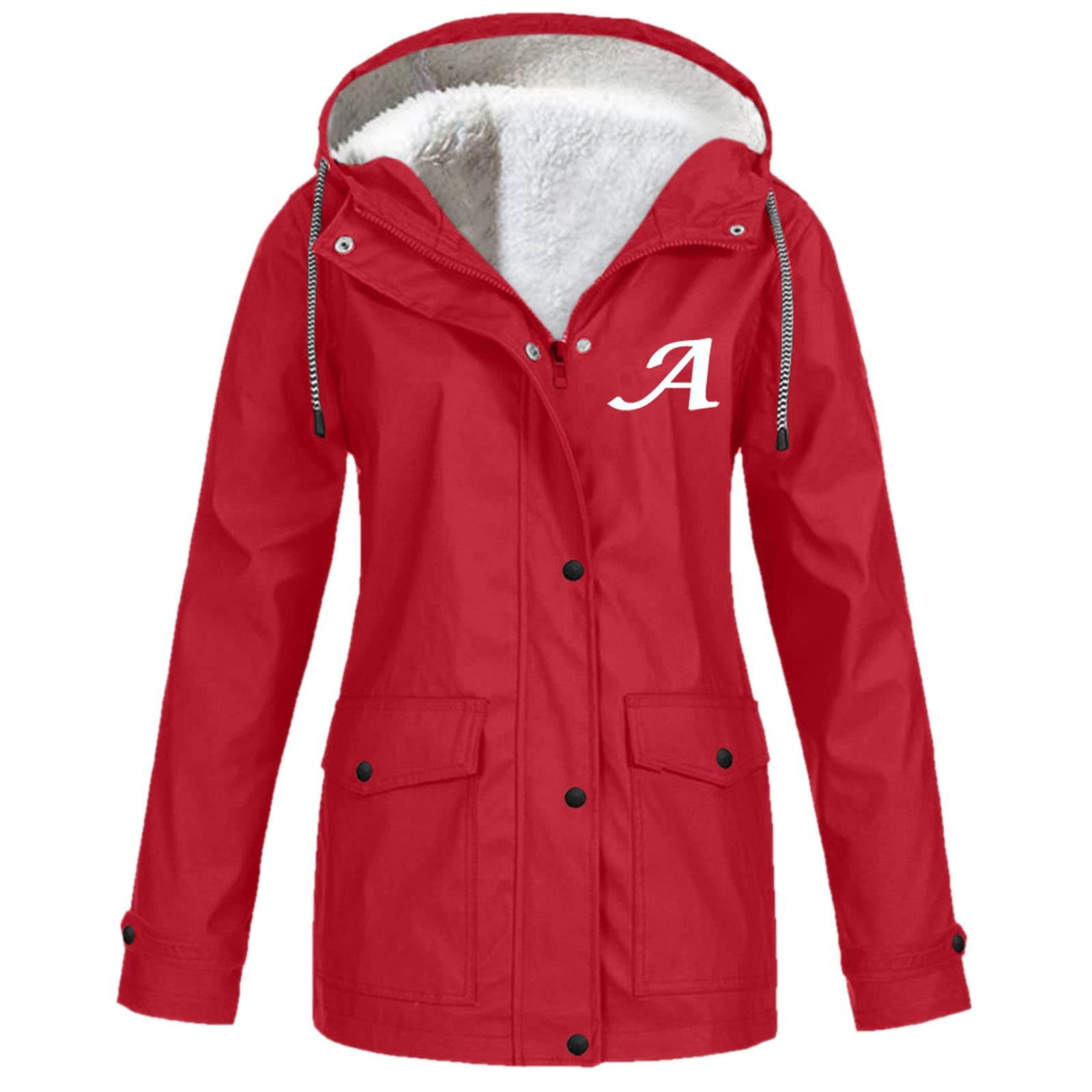 Chaqueta para mujer impermeable con capucha y bolsillos para lluvia 6