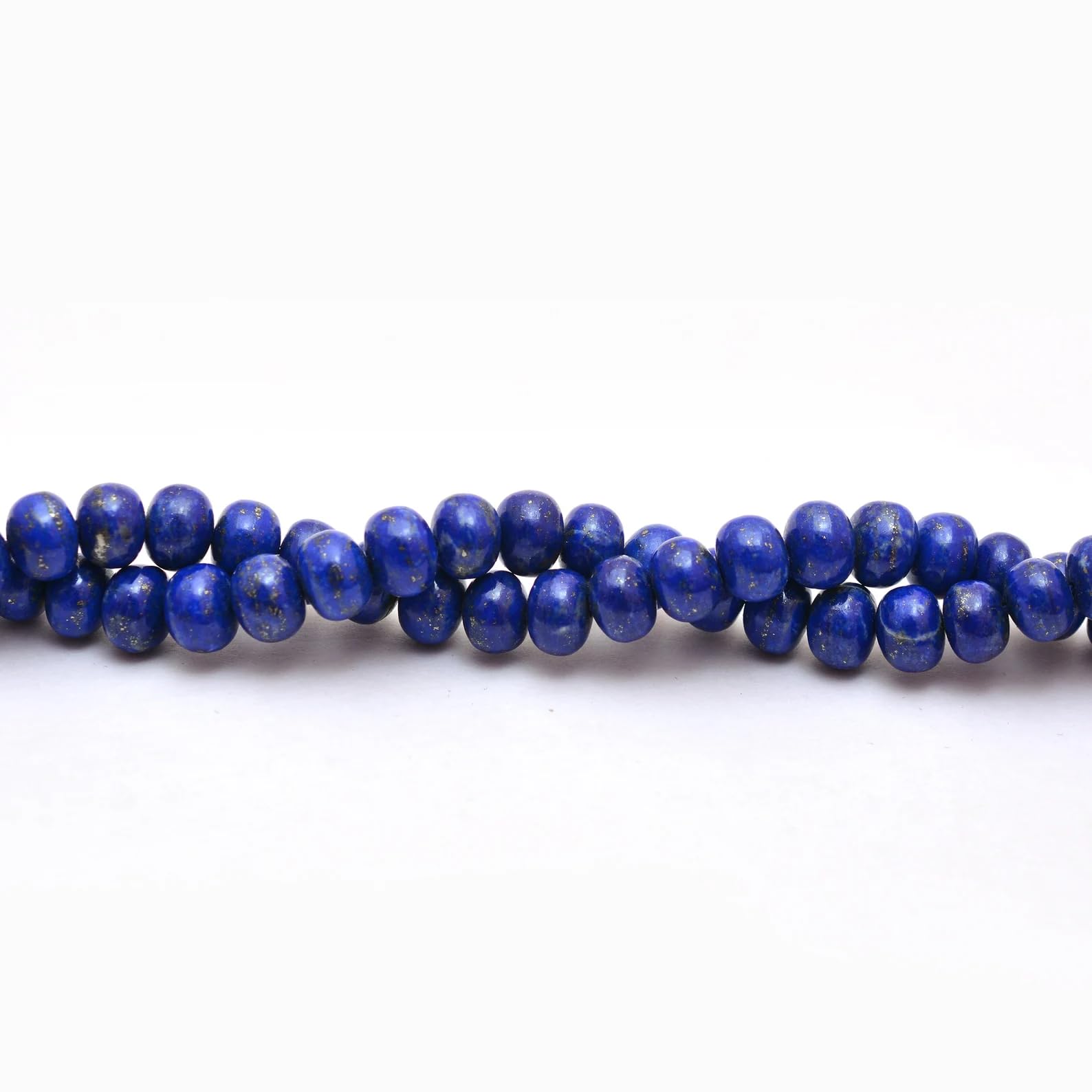 AAA+ Lapis lazuli 7 mm-8 mm gładkie okrągłe skalibrowane koraliki, pasmo 20 cm | niebieski naturalny lapis półszlachetny kamień szlachetny luźne koraliki do biżuterii