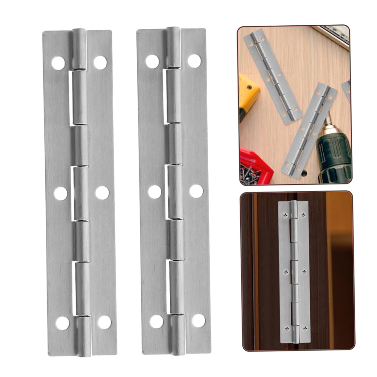 Operitacx 6 piezas Bisagras de Piano Continuas Inoxidable Resistentes para Puertas y Cajas de Diseño Moderno y Fácil Instalación para Uso Frecuente Gabinetes y Muebles