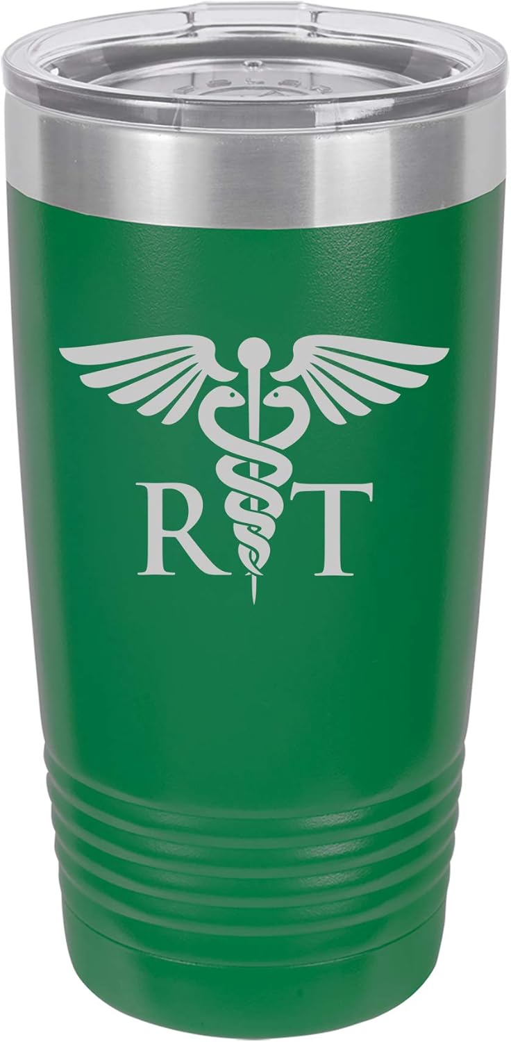 Tumbler Stainless Steel Vacuum Insulated Travel Mug RT Respiratory Therapist (Black, 30 oz)