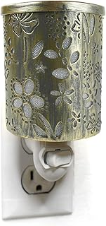 K-Cliffs Bronze Floral Plug-in Fragrance Warmer Diffuser for Scented Wax Cubes & Essential Oils