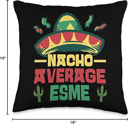 Miniatura 4 de Not Your Ordinary Name. Nacho - Almohada media Esme, 16 x 16 pulgadas, multicolor