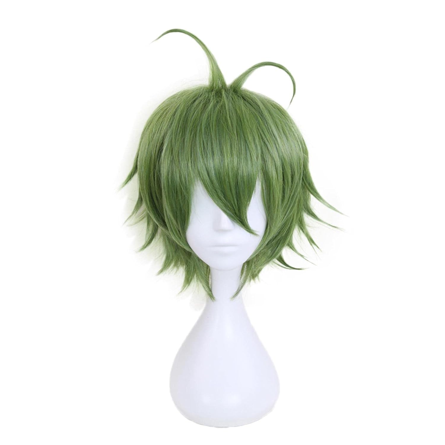 Anime Rantaro Amami Cosplay Wig Short Green Wig Synthetic Hair + Wig Cap Party Role Play Men Women