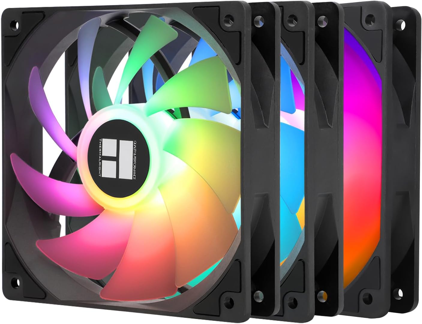 Thermalright TL-C12C-S X3 CPU Fan,120mm 4pin PWM Silent Computer Case Cooler Fan, with S-FDB Bearing Included, up to 1550RPM PC Cooling,ARGB（3 Quantities）