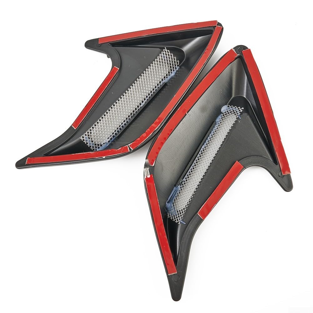 Adesivo decorativo per bocchetta laterale auto ABS nero confezione da 2