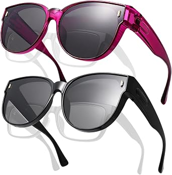 JALEBI Women Polarized Fit Over Sunglasses Cat Eye Shades UV400 Protection | Large Round Frame,Lightweight Construction,Wear Over Prescription Eyeglasses, Suitable for Driving Travel Outdoor