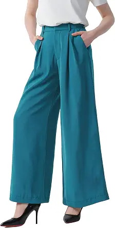  Womens High Waist Casual Wide Leg Palazzo Business Pants