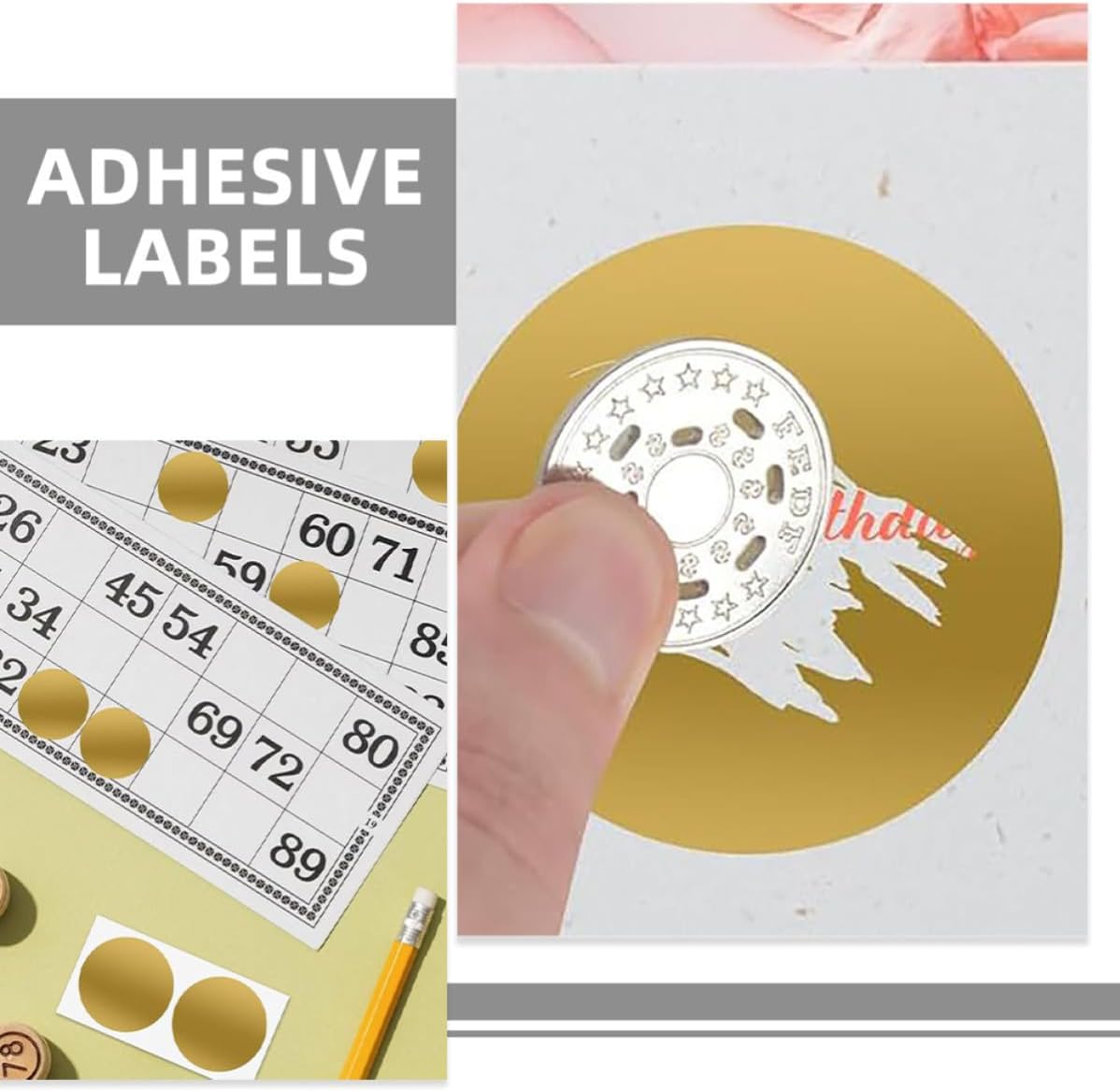 SEWACC 30pcs Round Scratch Off Stickers Pet Scratch Film Coating for DIY Making, Easy Peeling, Elegant Gold Design, for Shower Game and Surprise Reward