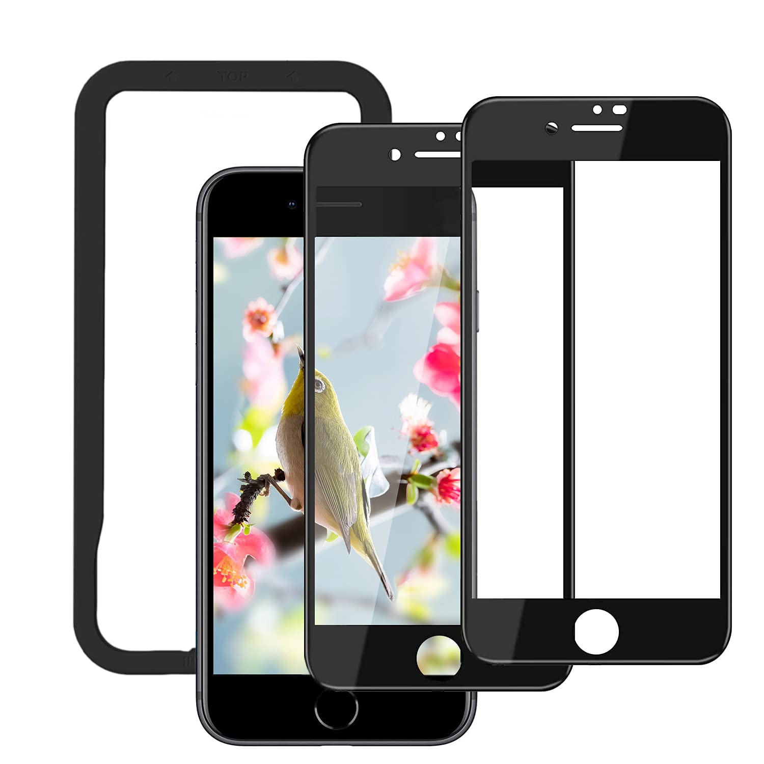 Amazon | DZHFU ガラスフィルム2枚 iPhone SE3/SE2/8/7 用 全面保護
