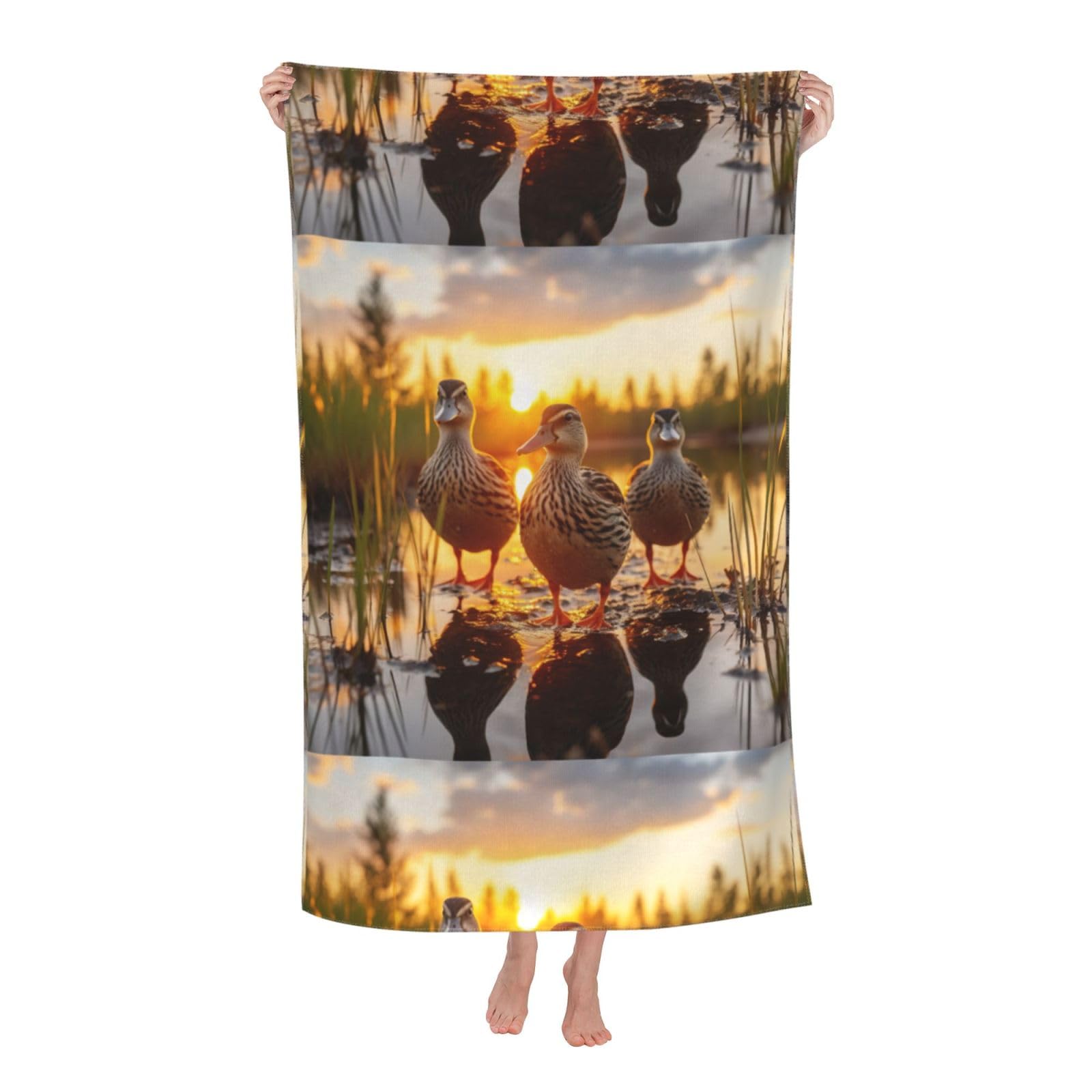 Cbaaghh Mallard Ducks Print Adult Beach Towels,Beach & Pool Towel,Beach Towels,Towels For Camping