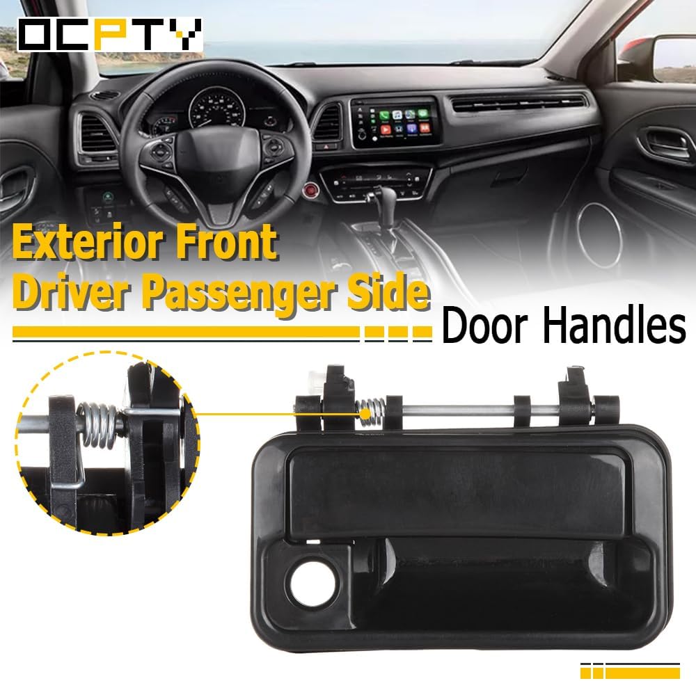OCPTY Door Handles Exterior Front Driver Passenger Side Replacement fit 1989-1994 for Geo Metro for Pontiac Firefly for Suzuki Swift Outside Door Handles Smooth Black(2pcs)