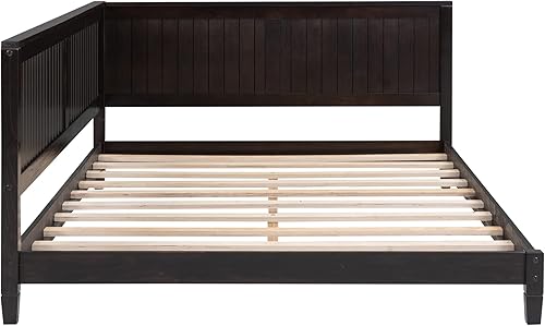 Miniatura 5 de Sofá cama Mid-Century de madera maciza, plataforma multiusos con soporte de listones resistentes para habitación de invitados, oficina, sala de