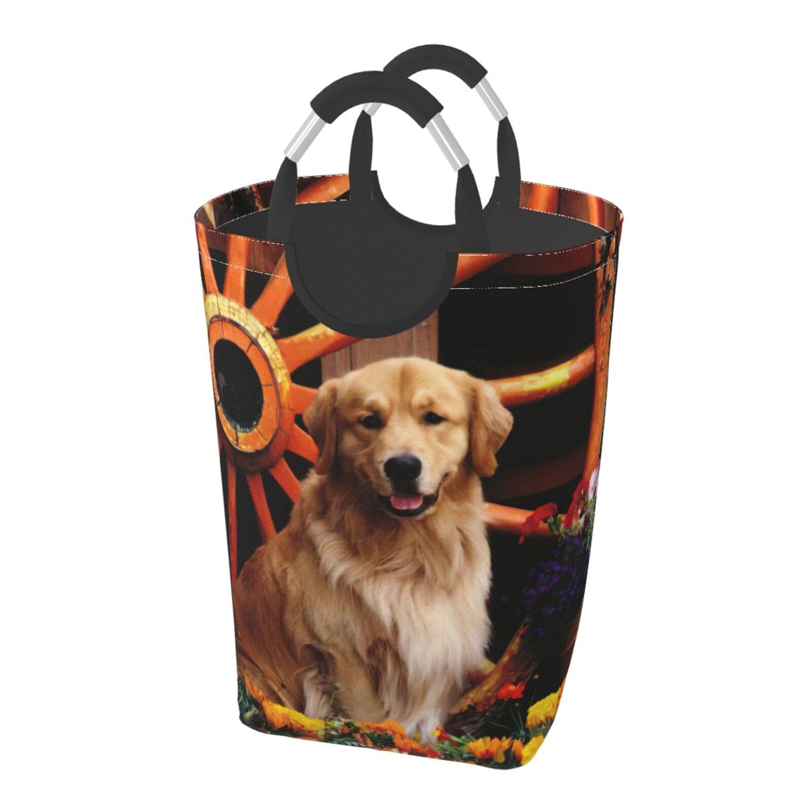Panier à linge Golden Retriever 50L pliable et imperméable en Oxford