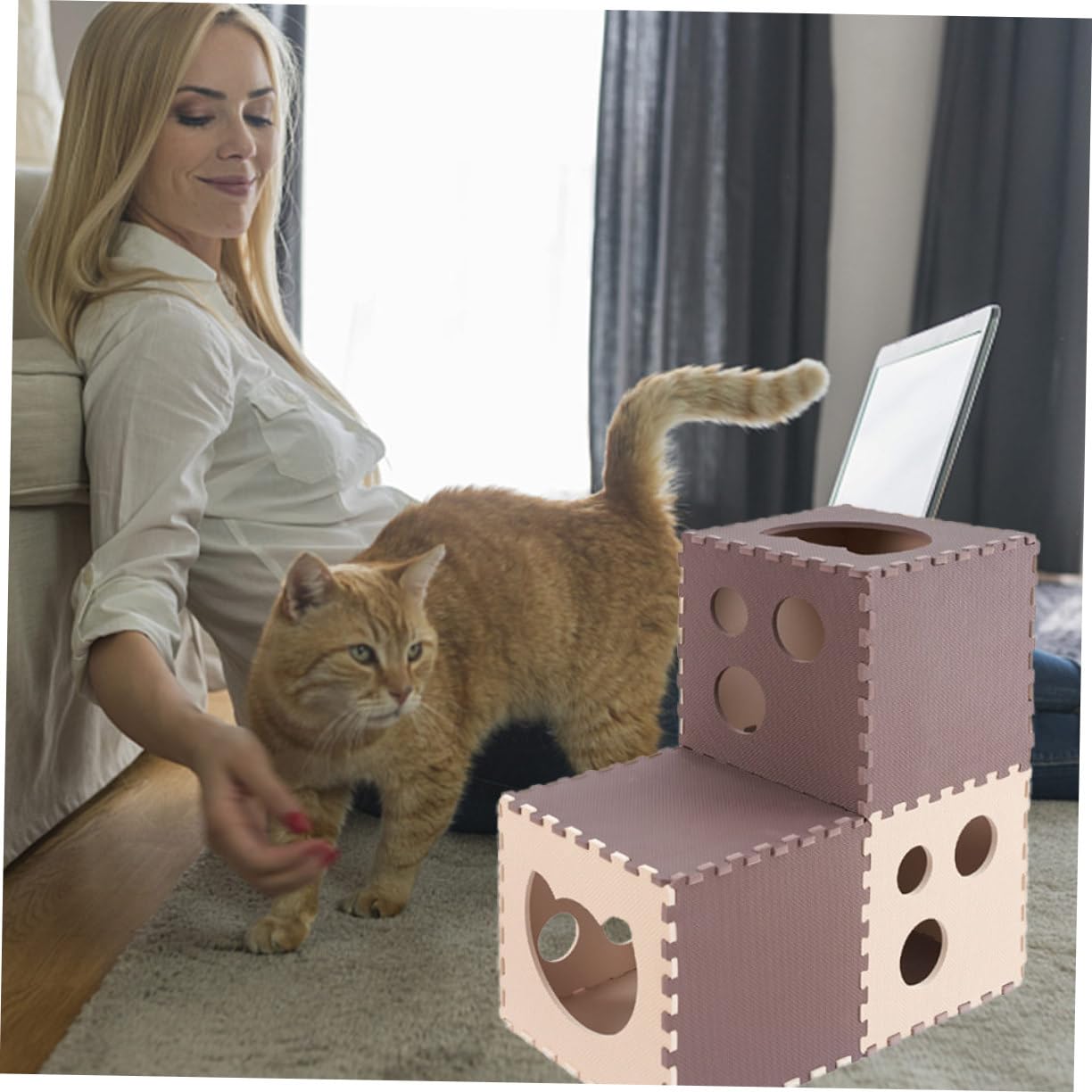 SUPVOX Tunnel De Jouets pour Chat Amusant Et Résistant Accessoire De Jeu pour Chaton Jouet Interactif Léger Et Facile à Ranger