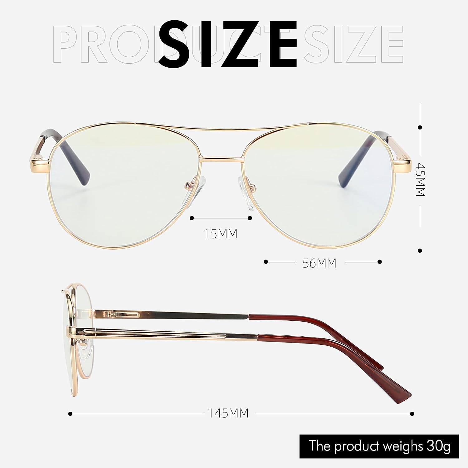 ZENOTTIC Blue Light Blocking Glasses Aviator Metal Frame Men Women
