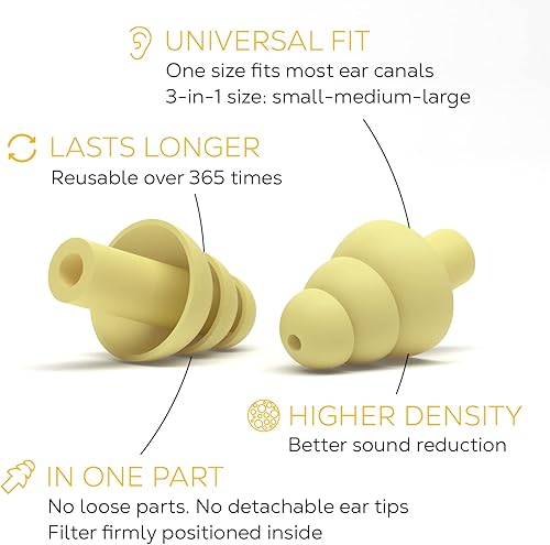 Miniatura 3 de Shush Tapones para los oídos para motociclistas, protección auditiva de alto rendimiento contra el ruido del viento, filtro de cerámica (SNR 24 dB)