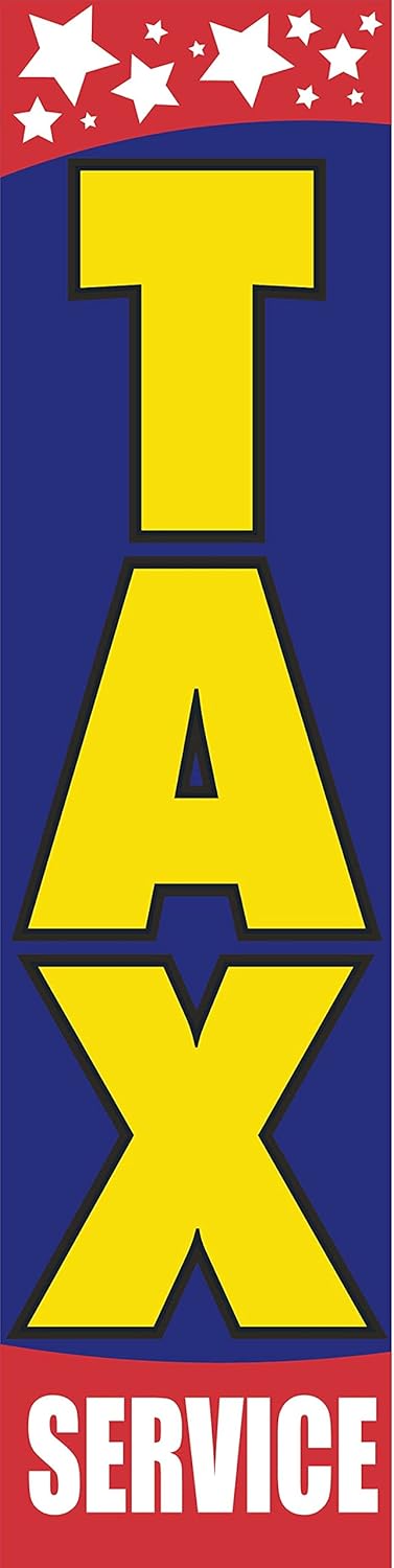 Tax Services Advertising and Marketing Rectangle Boomer Feather Flag Replacement FLAG ONLY (Without Pole Kit) (Tax Service Authorized Provider Blue)