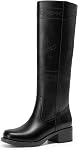 DREAM PAIRS Women's Knee High Boots Square Toe Stitched Tall Boots Embroidery Pull On Comfortable Long Boots for Country Concert