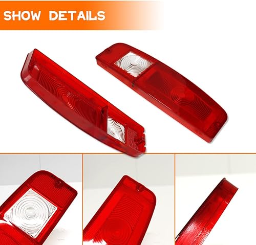 Miniatura 2 de Para 1967-1972 Ford Styleside F100250350 TRUCK,1967-1974 Ford Econoline E100200300,1967-1977 Ford Bronco Carcasa trasera de luz trasera Carcasa roja