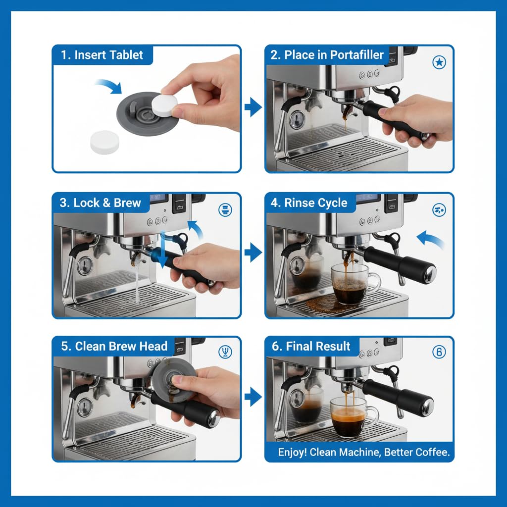 2 dischi per la pulizia dell'espresso e 12 pastiglie per la pulizia compatibili con macchina da caffè Ninja Luxe, in silicone da 54 mm