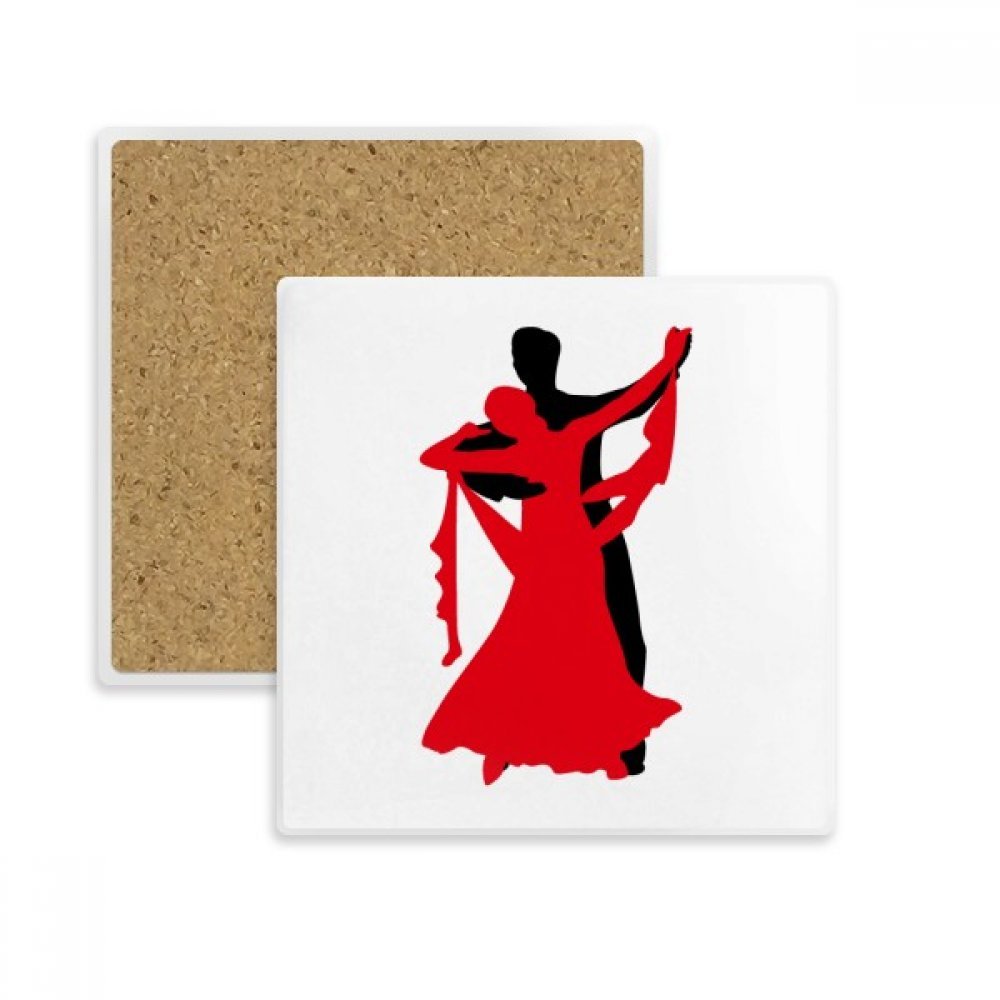 Coaster absorbant danseur duo en pierre pour verres et tasses multicolore