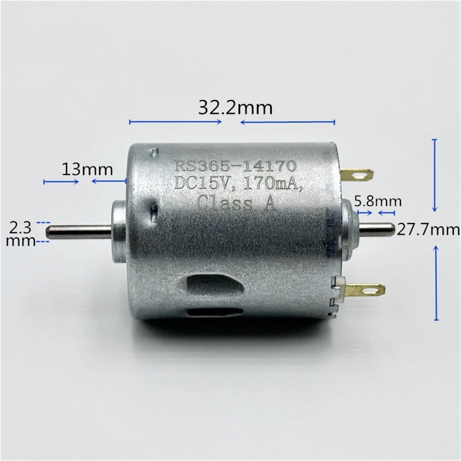 1 mini motor RS-365SH-14170 DC 6V-24V 10300RPM doble eje de 2,3 mm cepillo eléctrico de carbono para aspirador robot barredora