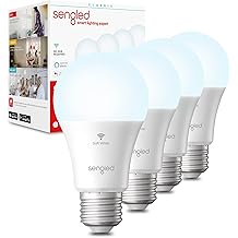 Sengled WiFi Light Bulb - Smart Bulbs That is Compatible with Google Assistant, A19 Daylight (5000K) - No Hub Required, 800LM 60W High CRI)60 Equivalent, 4 Count (Pack of 1)