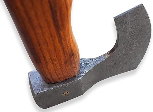 Miniatura 9 de Cuchillo de caza Tomahawk de acero de Damasco Hacha de la hoja de acero que acampa al aire libregarantía del tiempo de vida en defecto de los