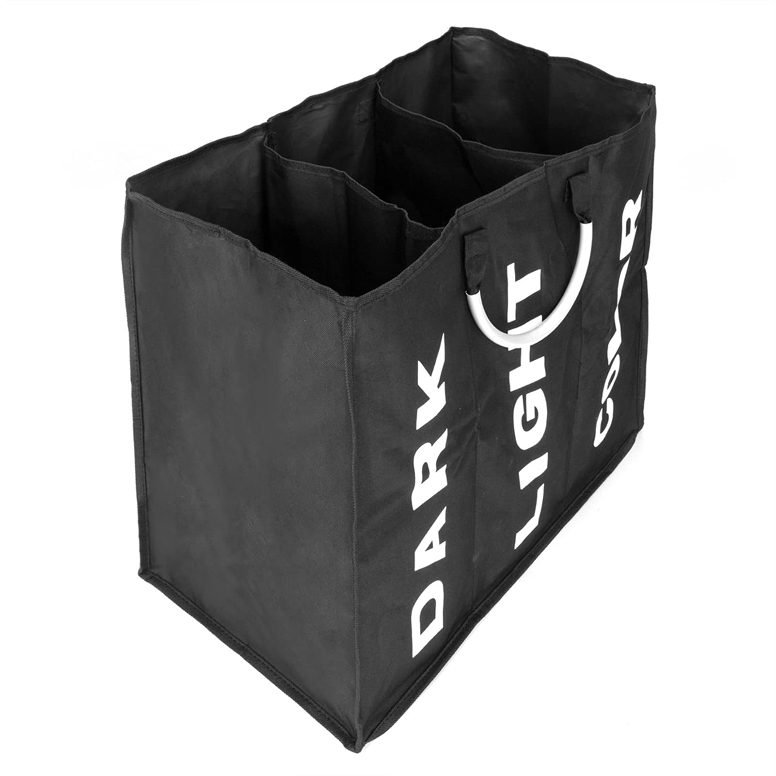 Panier de rangement de vêtements sale 3 grilles grand sac de lavage beige